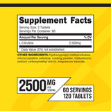 Primaforce L-Citrulina 2500mg, tabletas visibles, soporte a la resistencia durante entrenamientos