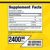 Primaforce CLA 2400 mg en cápsulas, consumo cómodo y no estimulante.