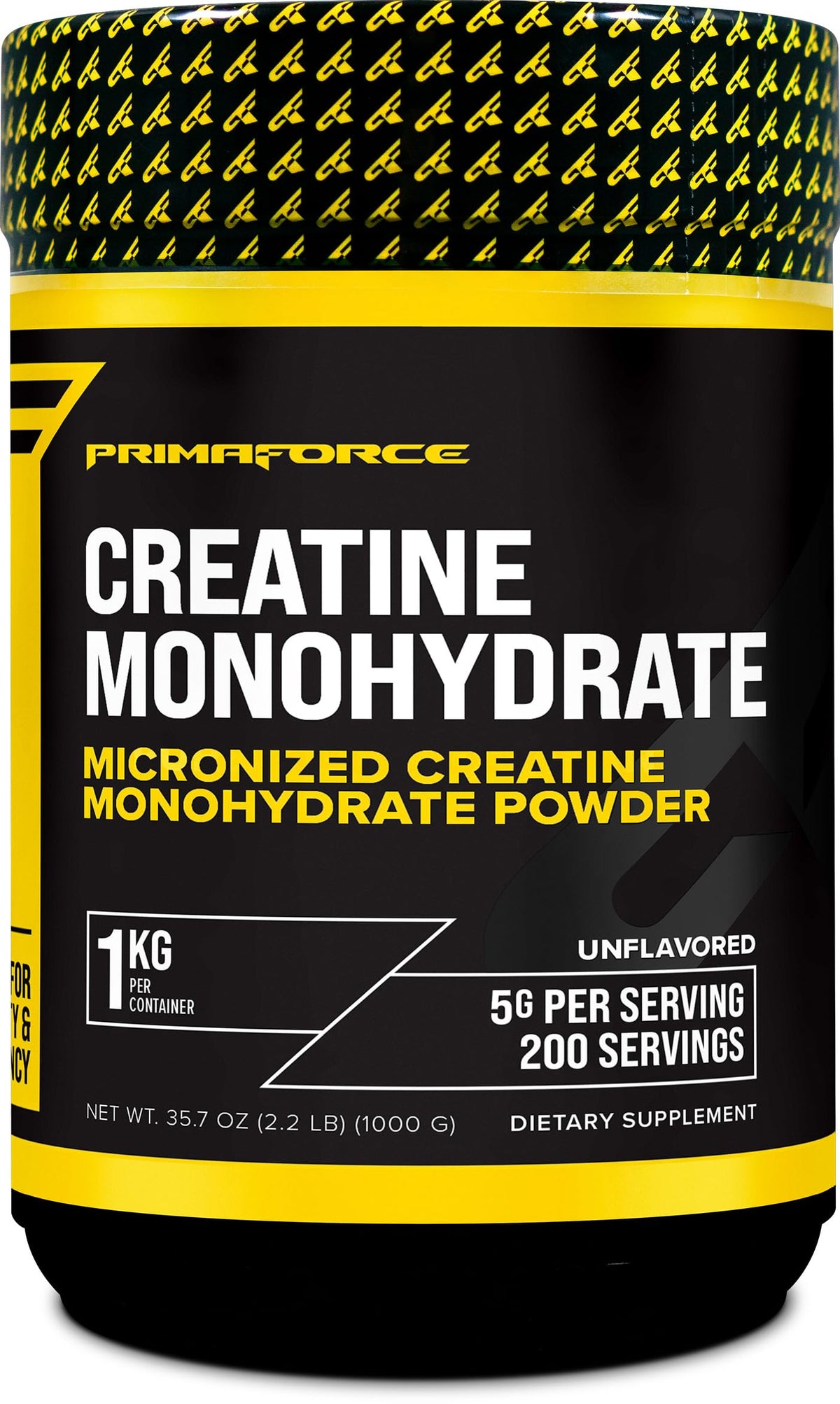 Primaforce creatina monohidratada en botella para entrenamientos rápidos