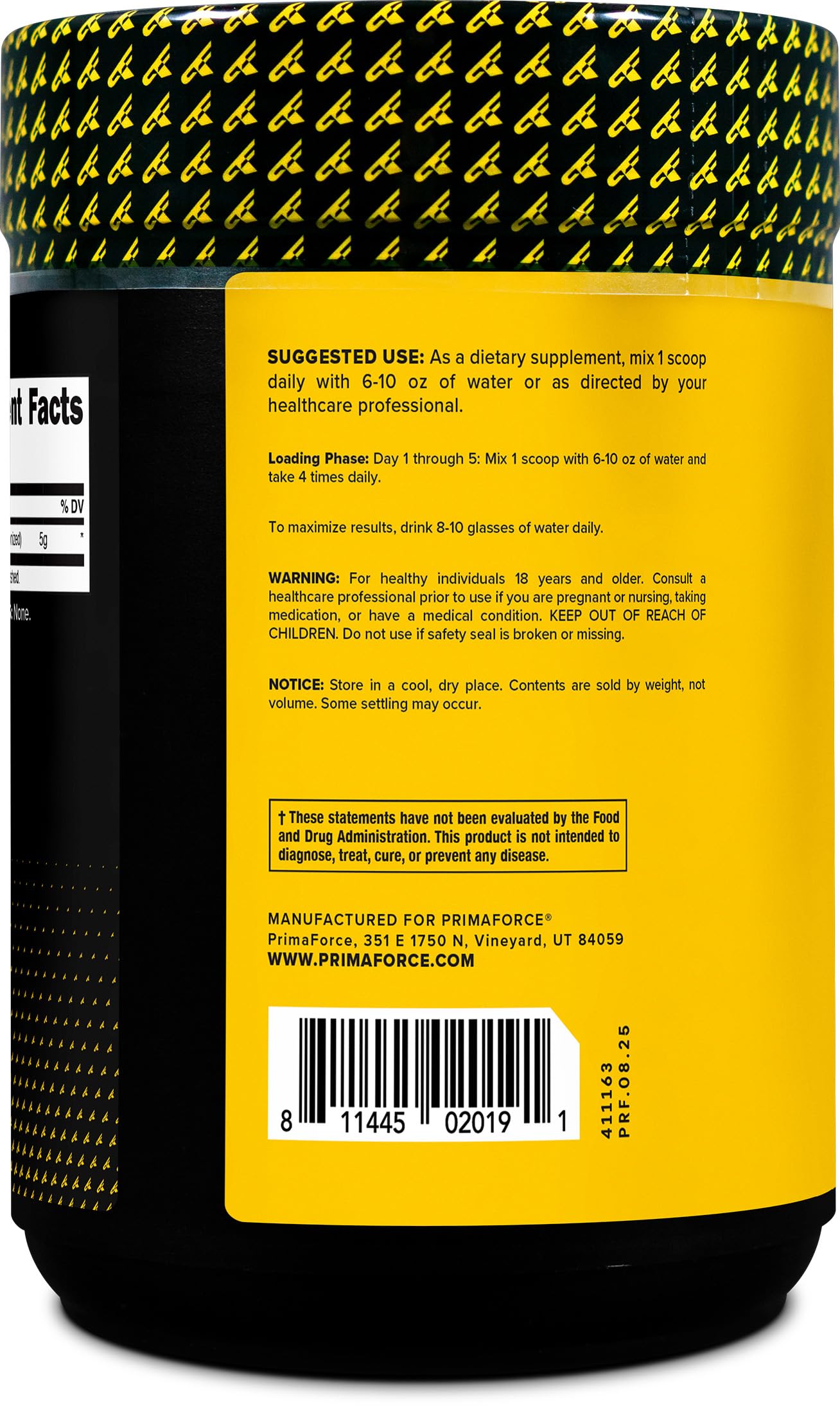 Primaforce creatina micronizada en etiqueta para fácil identificación y compra