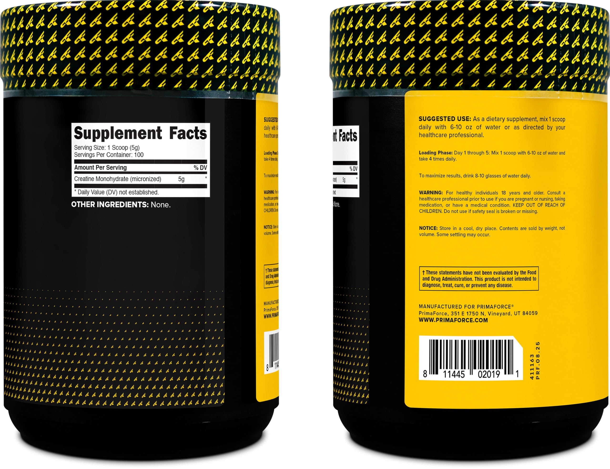 Primaforce creatina micronizada con medidor integrado para dosis precisas