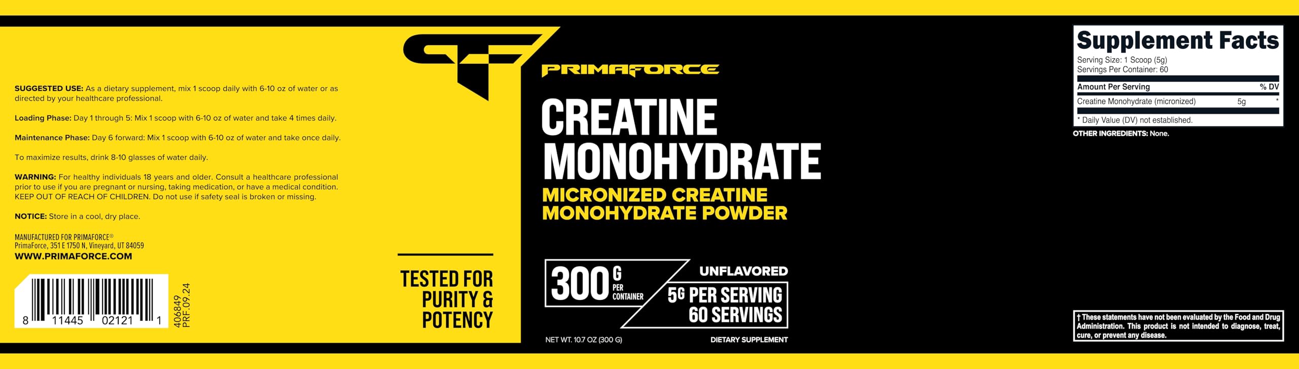Primaforce Creatina Monohidrato, preparación rápida en vaso