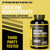 Primaforce Creatine Monohydrate en botella: dosis recomendada para sesiones intensas.