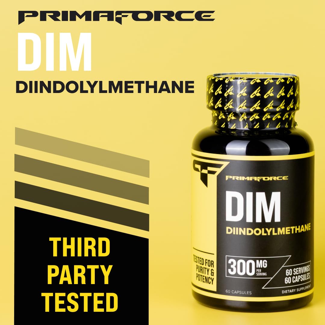Primaforce DIM 300mg bote en estante, aspecto premium.