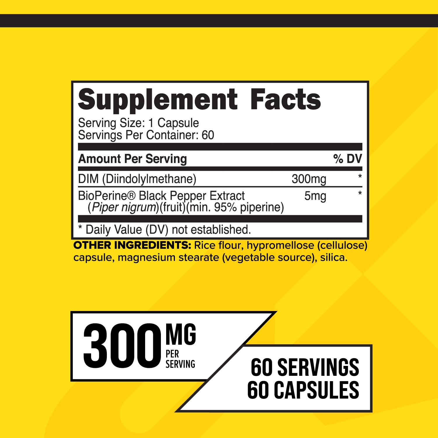 Primaforce DIM 300mg etiqueta botella, información clara y trazabilidad.