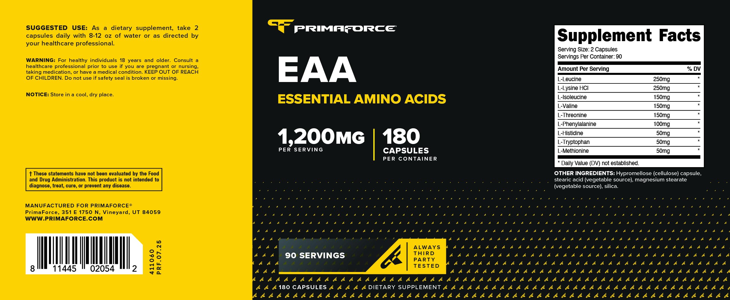 Primaforce EAA Cápsulas: uso diario durante el entrenamiento