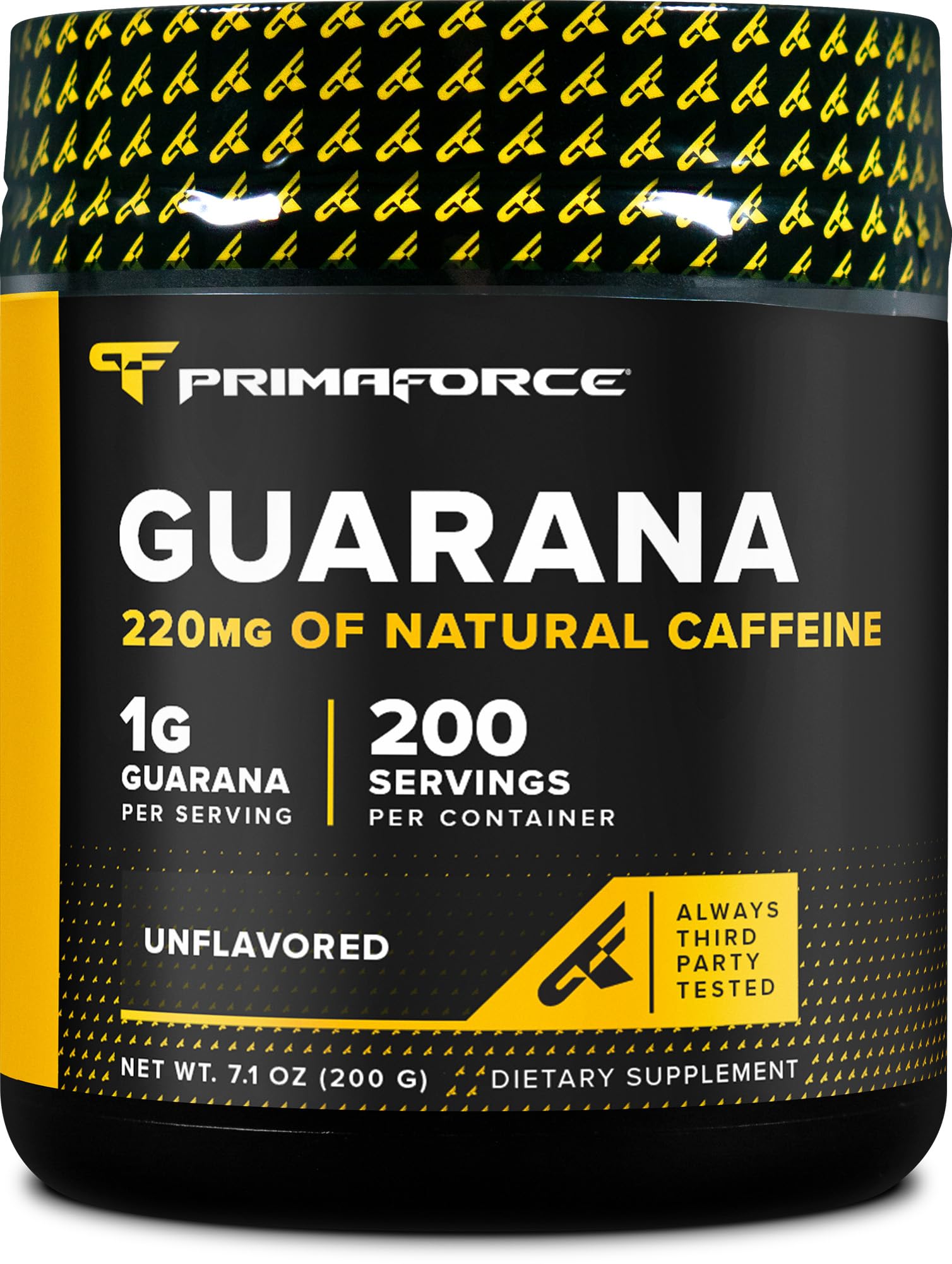 Primaforce Guaraná en polvo, bote de 200 g, fuente de energía natural para el día.