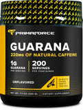 Primaforce Guaraná en polvo, bote de 200 g, fuente de energía natural para el día.