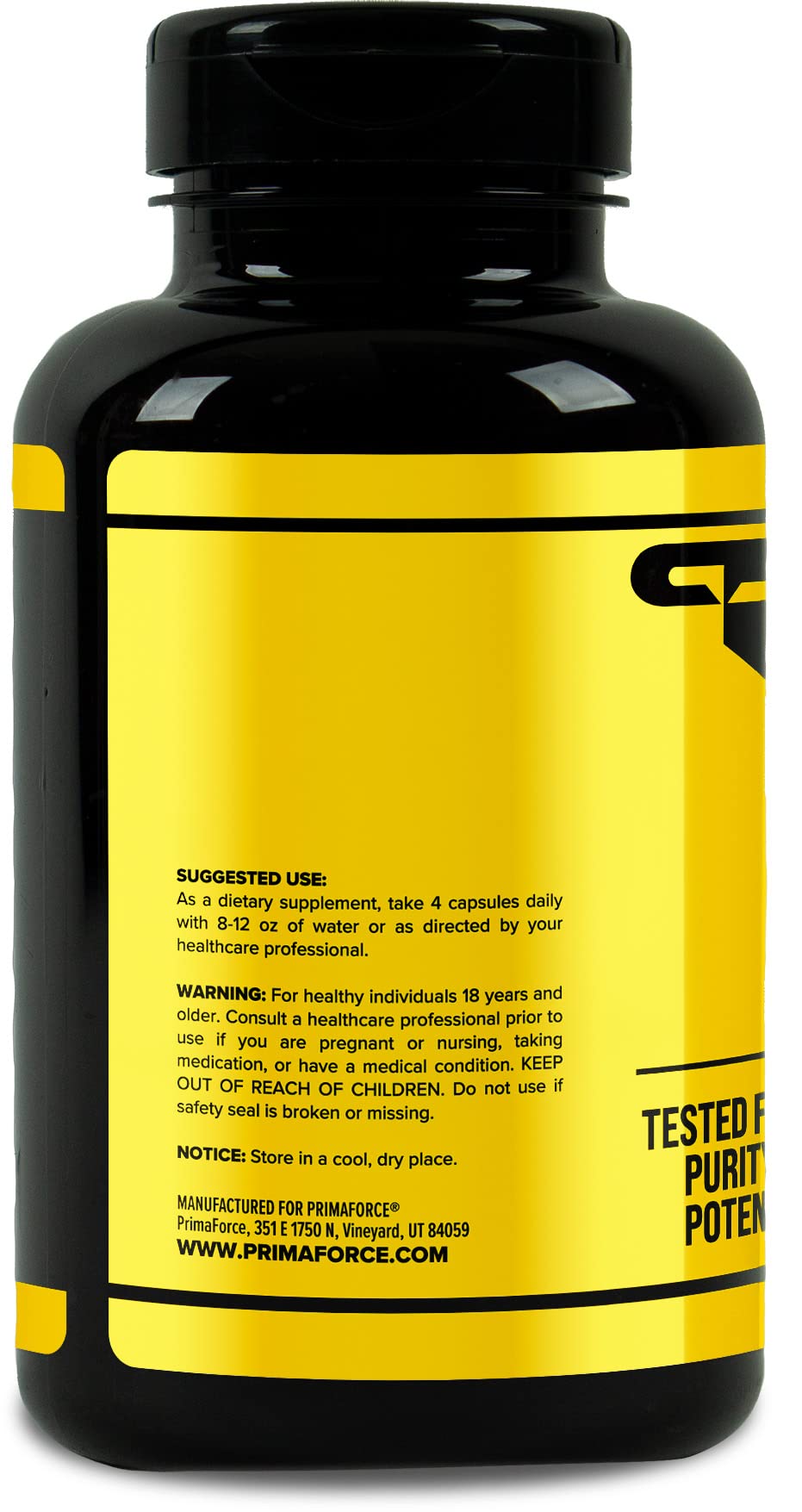 Etiqueta de Primaforce L-Citrulina 3000 mg con control de calidad de lote