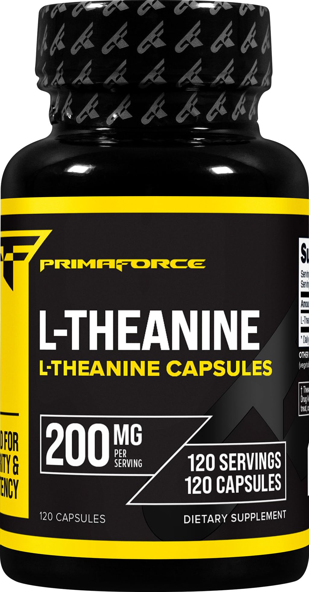 Primaforce L-Theanine cápsulas en envase de 120 porciones para calma suave