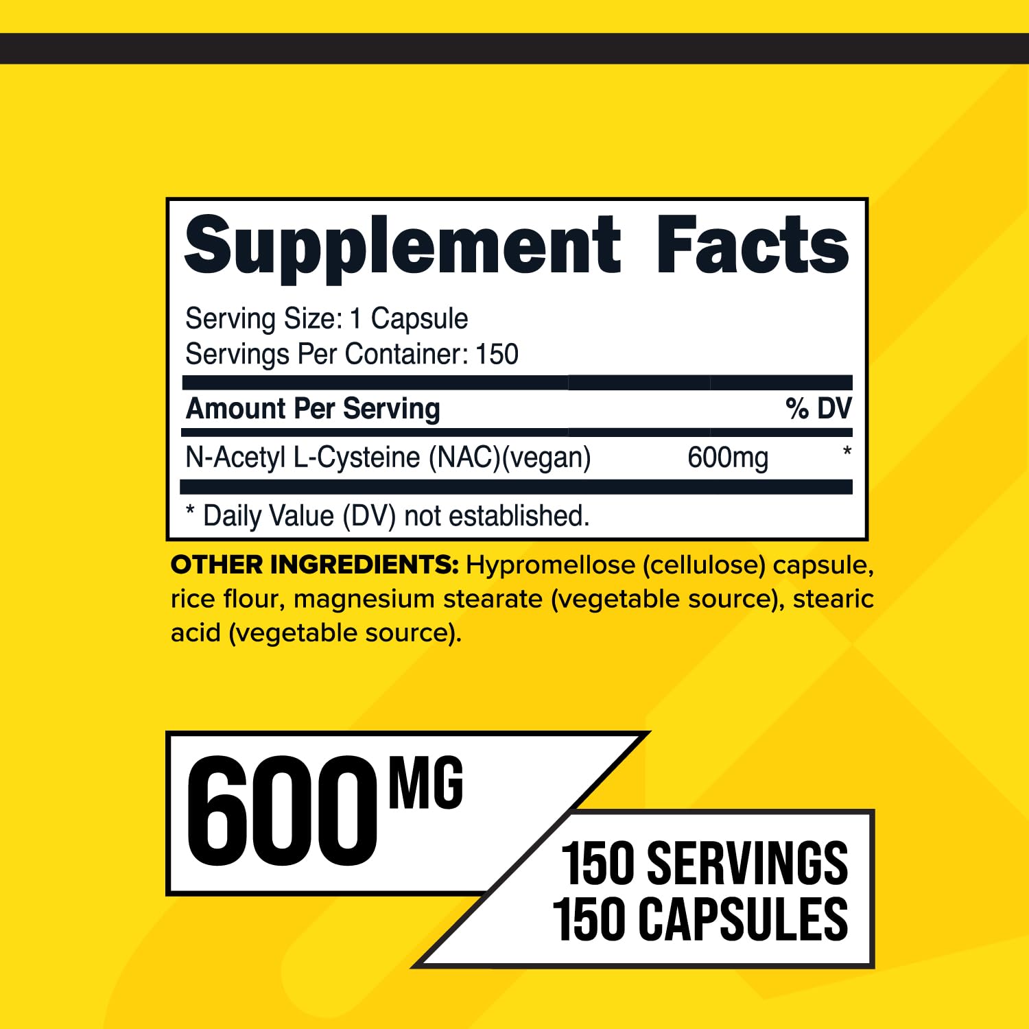Cápsulas NAC Vegan de Primaforce 600 mg, formato práctico para diario.