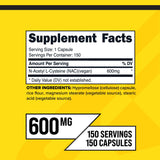 Cápsulas NAC Vegan de Primaforce 600 mg, formato práctico para diario.