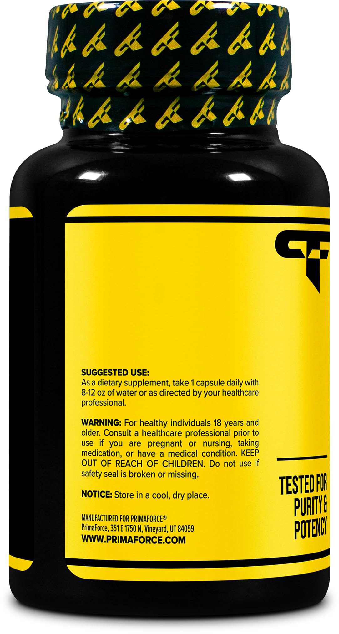 Primaforce nattokinasa: etiqueta del producto mostrando calidad.
