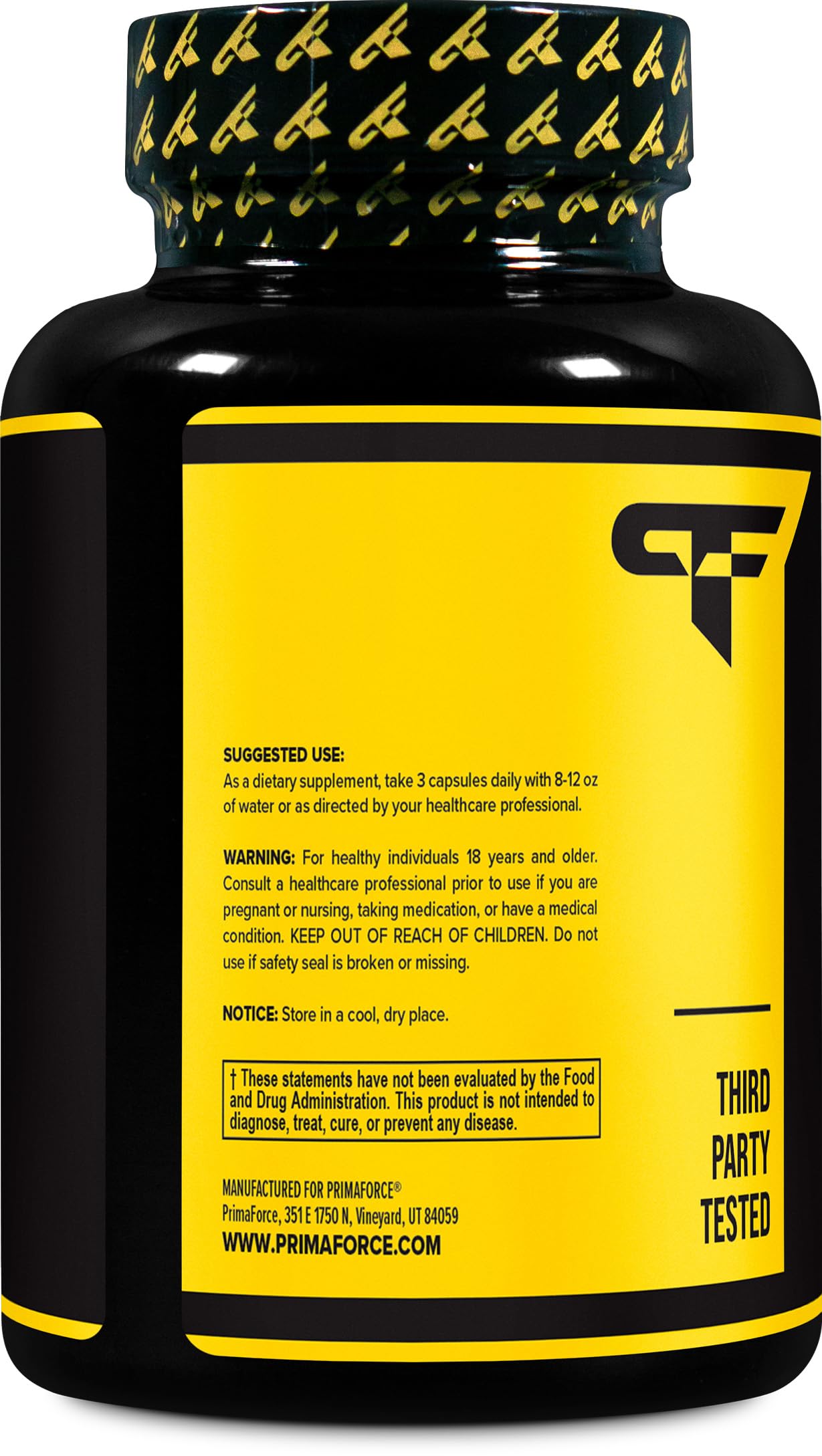 Primaforce Potenciador de Óxido Nítrico etiqueta con información de ingredientes para elegir suplemento.
