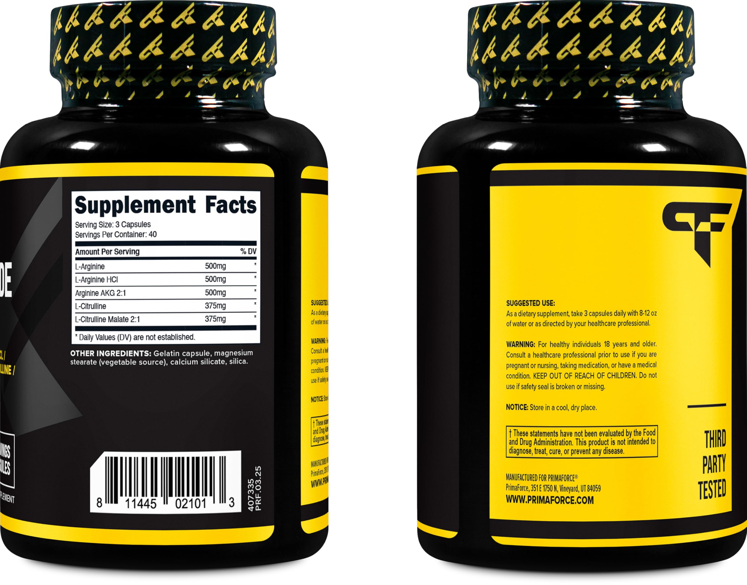 Primaforce Potenciador de Óxido Nítrico ingredientes clave para decisiones de suplementación.