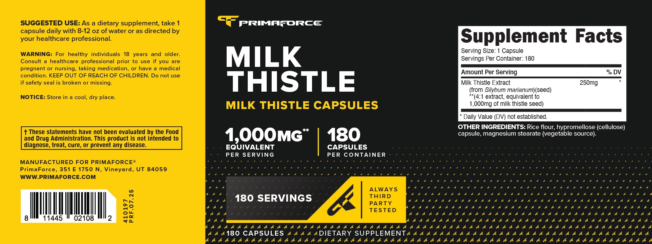 Primaforce pruebas ISO por terceros, seguridad y pureza.