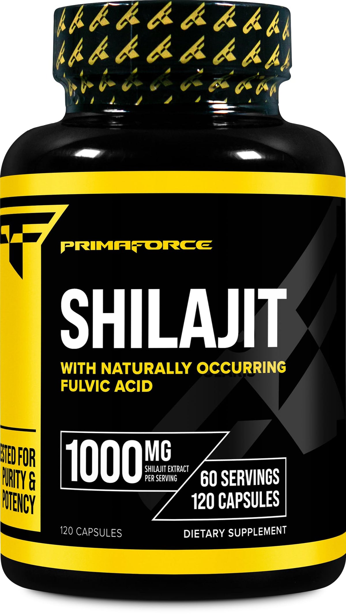 Primaforce Shilajit en bote de cápsulas para uso diario