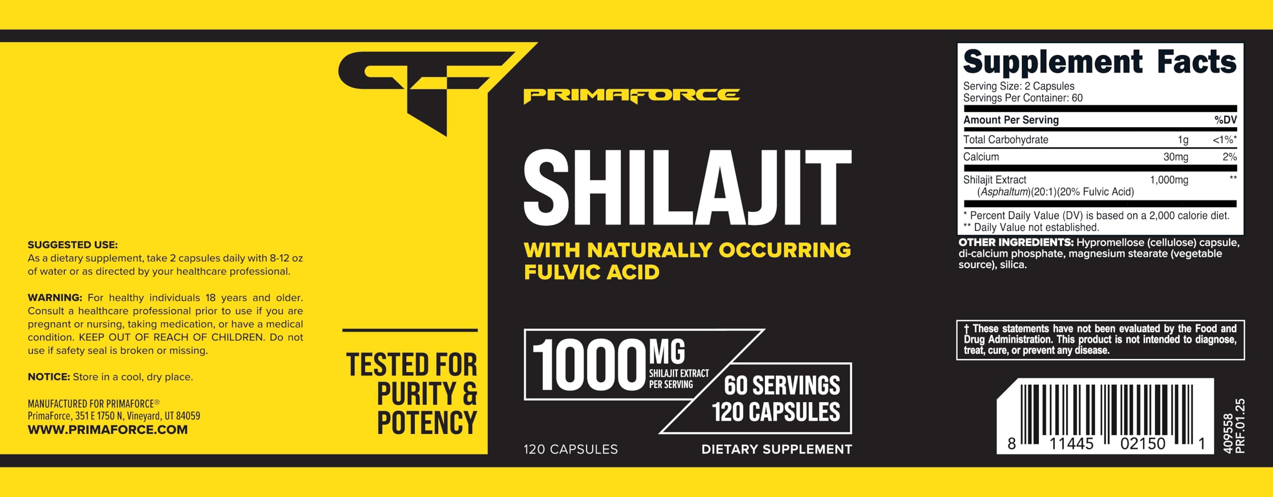 Primaforce Shilajit tomándose diariamente para apoyo a la rutina