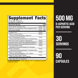 Primaforce Testosterone Complex, botella trasera, información de ingredientes para decisiones informadas.