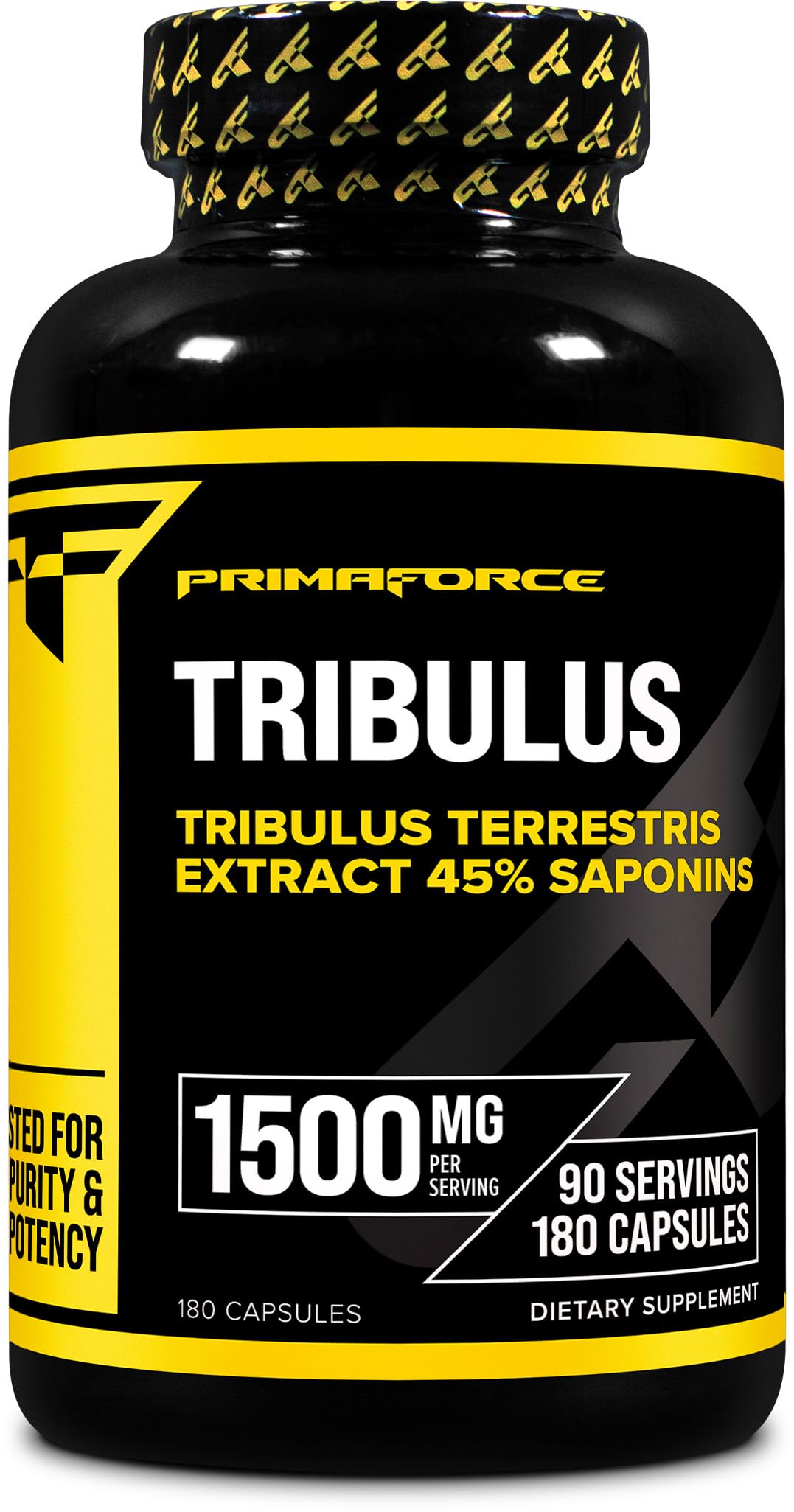 Primaforce Tribulus cápsulas frasco: posible apoyo a la rutina diaria de bienestar.