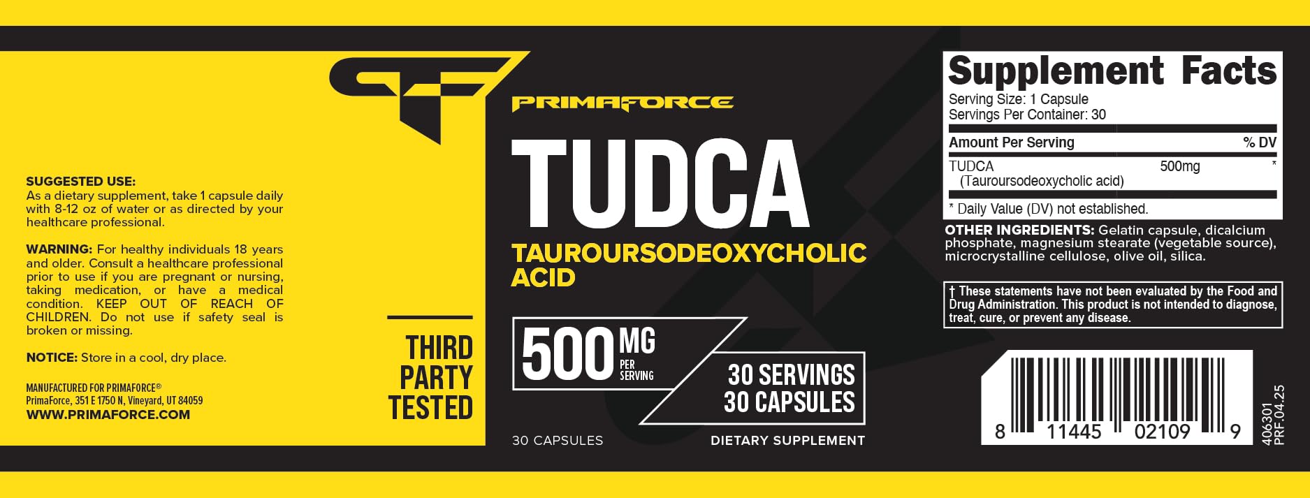 Pruebas de terceros ISO en Primaforce TUDCA que respaldan autenticidad y potencia