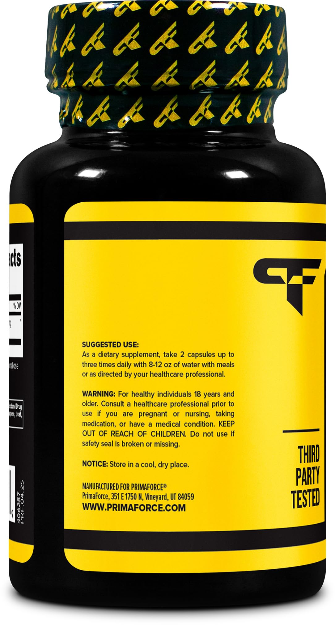 Primaforce Yohimbine HCl 2.5 mg etiqueta: información clara sobre el producto