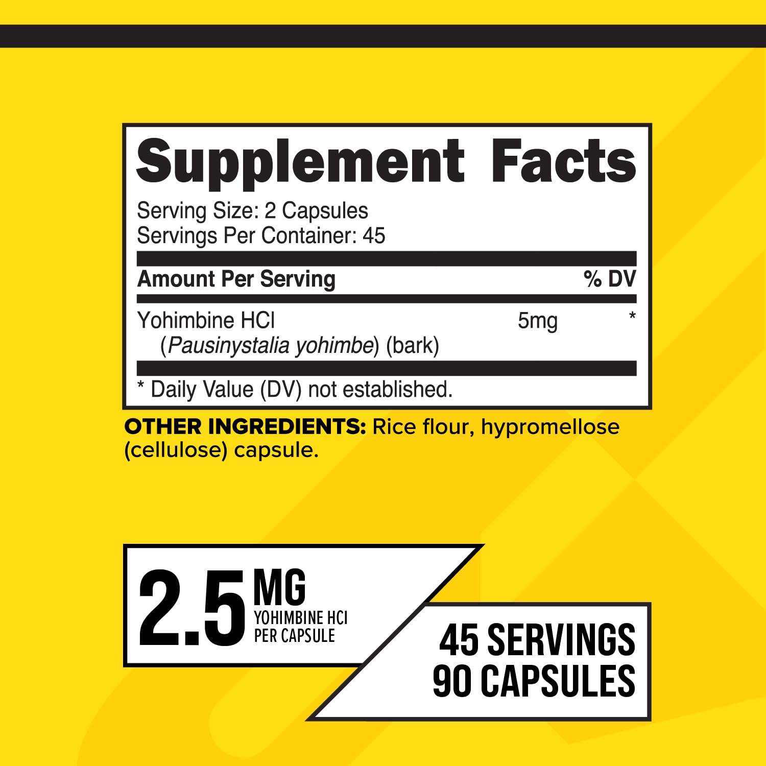 Primaforce Yohimbine HCl 2.5 mg frasco: envase compacto con cápsulas