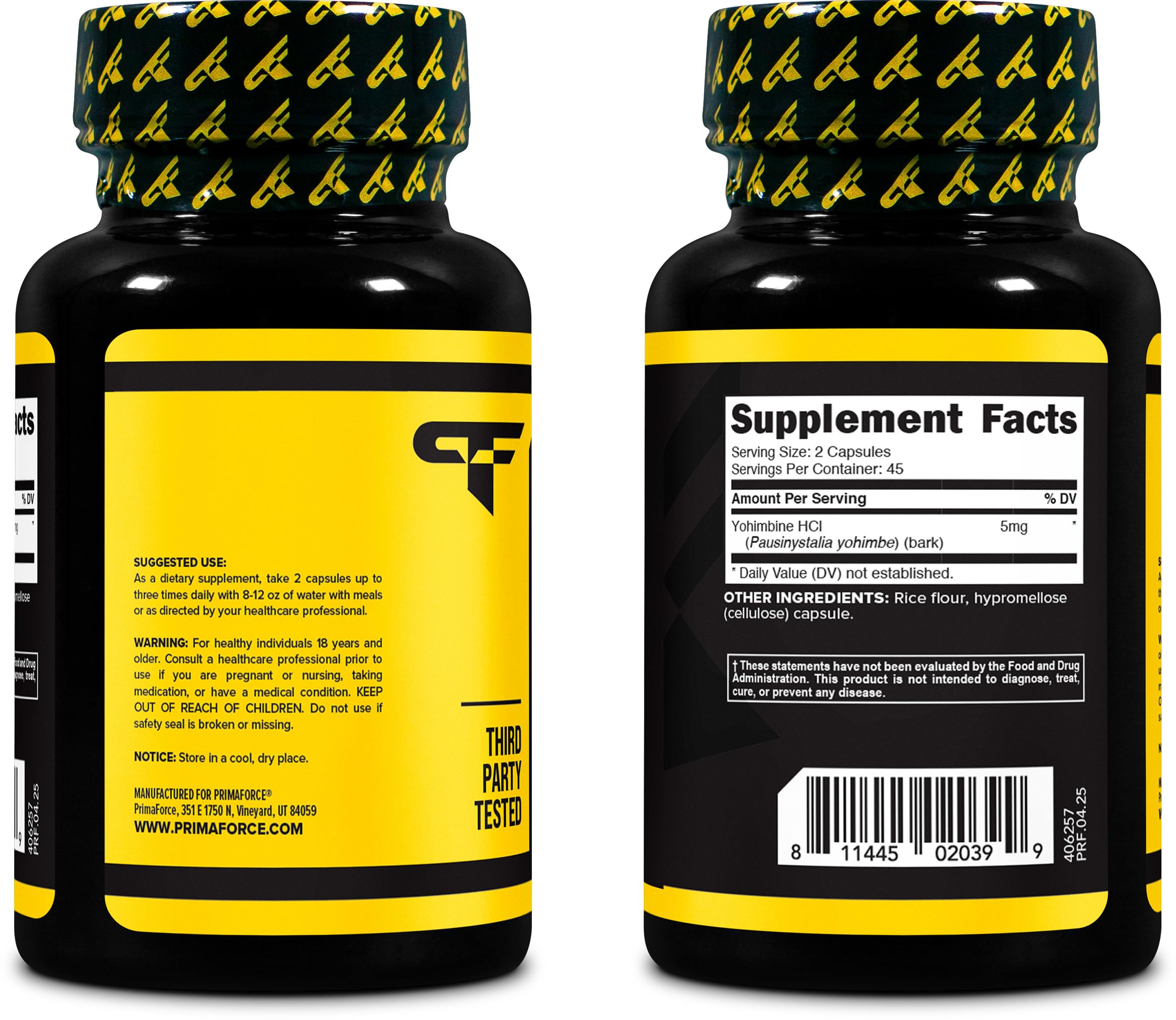 Primaforce Yohimbine HCl 2.5 mg uso diario: ideal para rutinas diarias