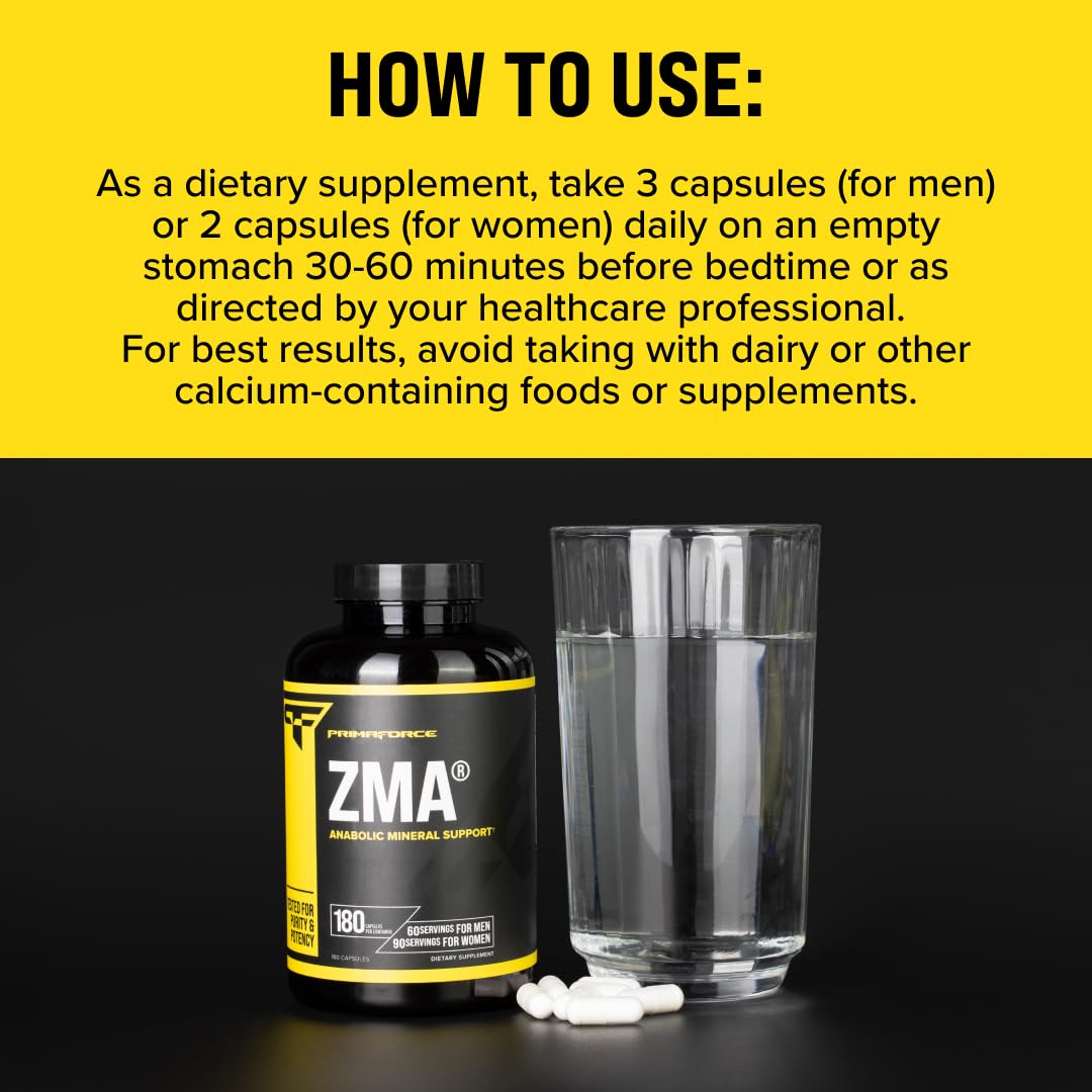 Primaforce ZMA dosis diaria recomendada y uso en entrenamiento