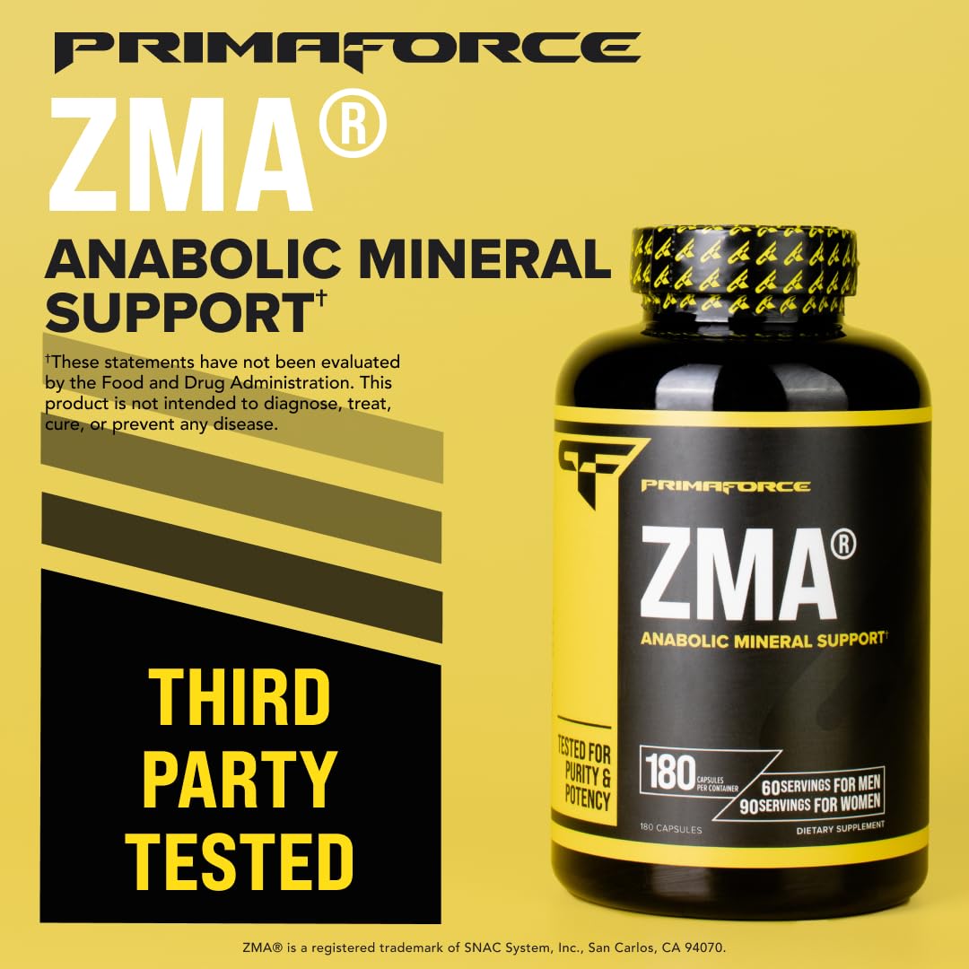 Primaforce ZMA etiqueta con información nutricional