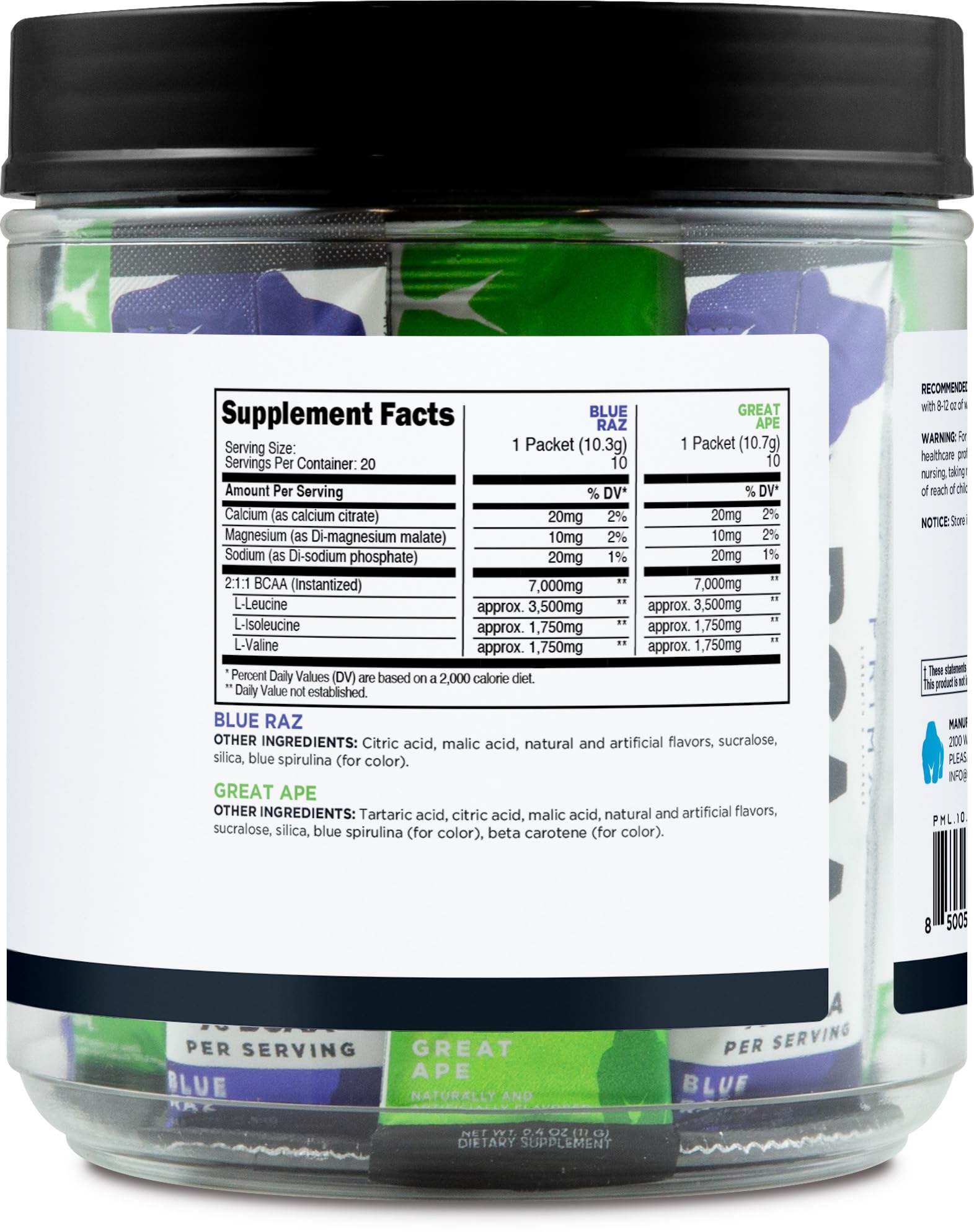 Mezcla Primal BCAA en agua en segundos para entrenamiento.