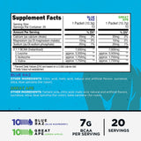 Primal BCAA sabor Frambuesa Azul, sobres para mezcla rápida en agua.