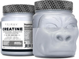 Primal Creatina Monohidrato en pote 400 g para entrenamientos intensos.