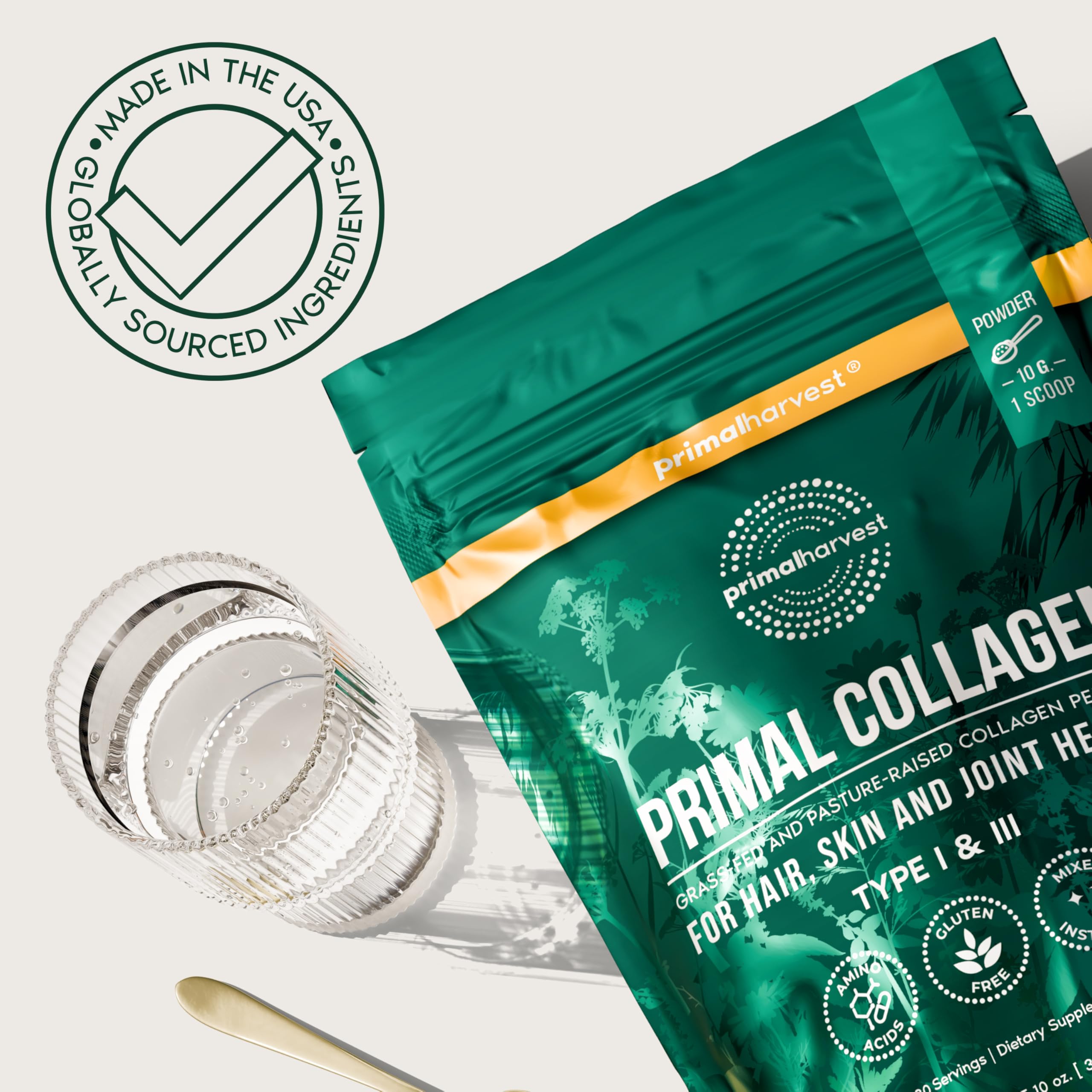 Primal Harvest Collagen calidad certificada y pruebas de terceros para tu tranquilidad.