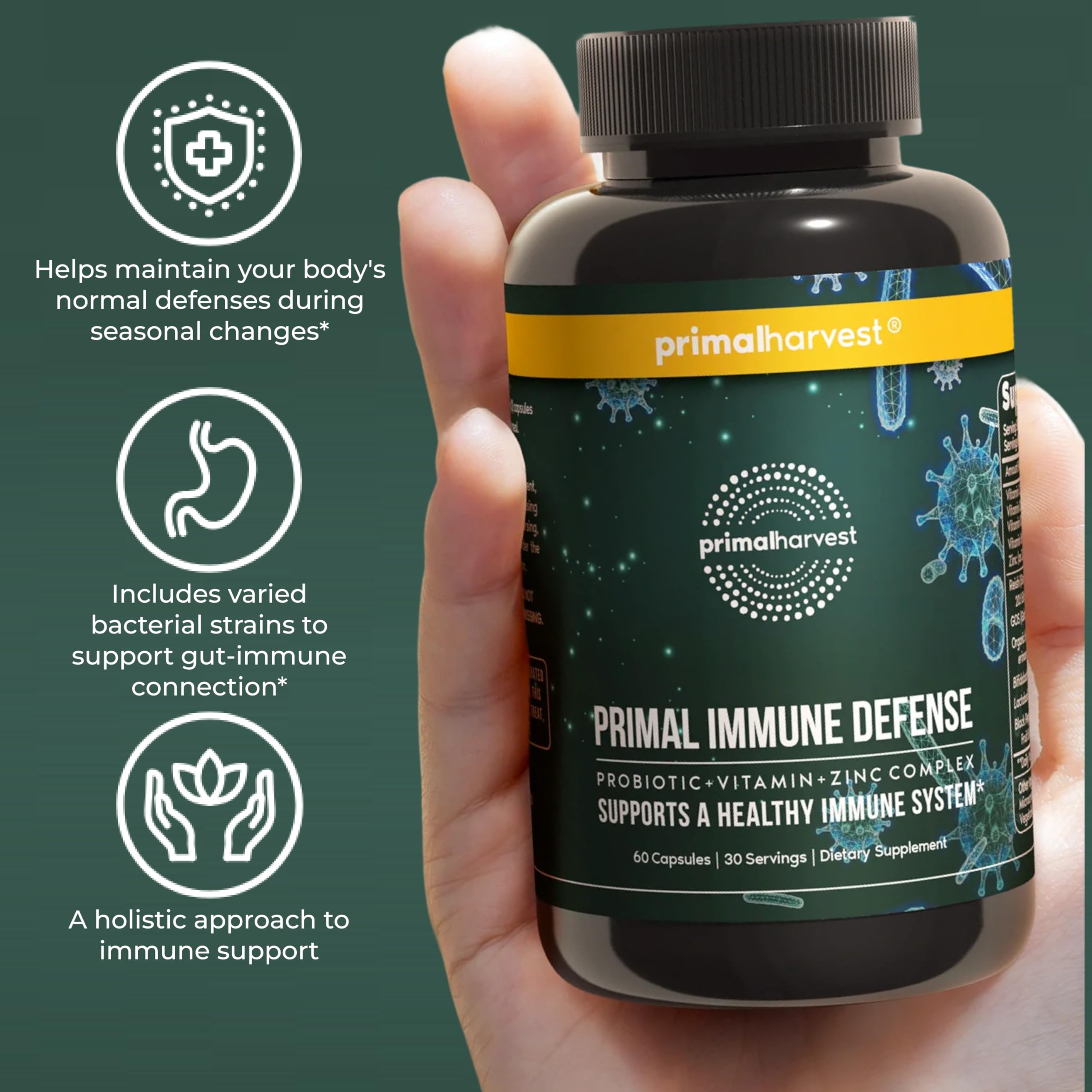 Hongo reishi incluido en Primal Harvest Defensas Inmunitarias para equilibrio general.