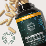 Toma diaria con agua de Primal Harvest Defensas Inmunitarias para rutina saludable.