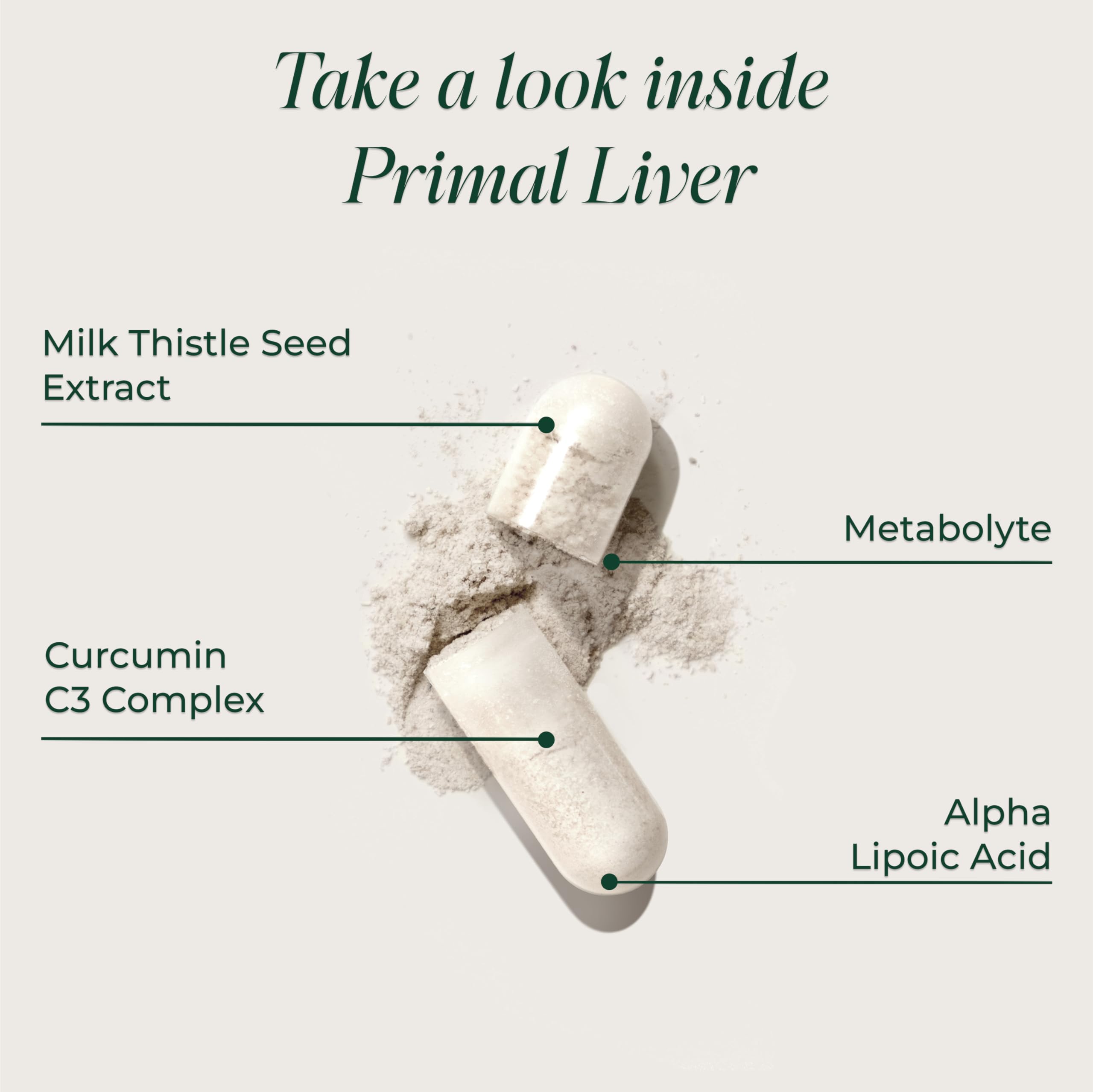 Primal Harvest etiqueta frontal, lectura clara de ingredientes clave