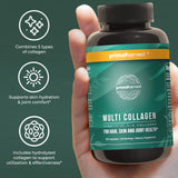 Embalaje de Primal Harvest Multi Collagen con diseño sostenible y práctico.