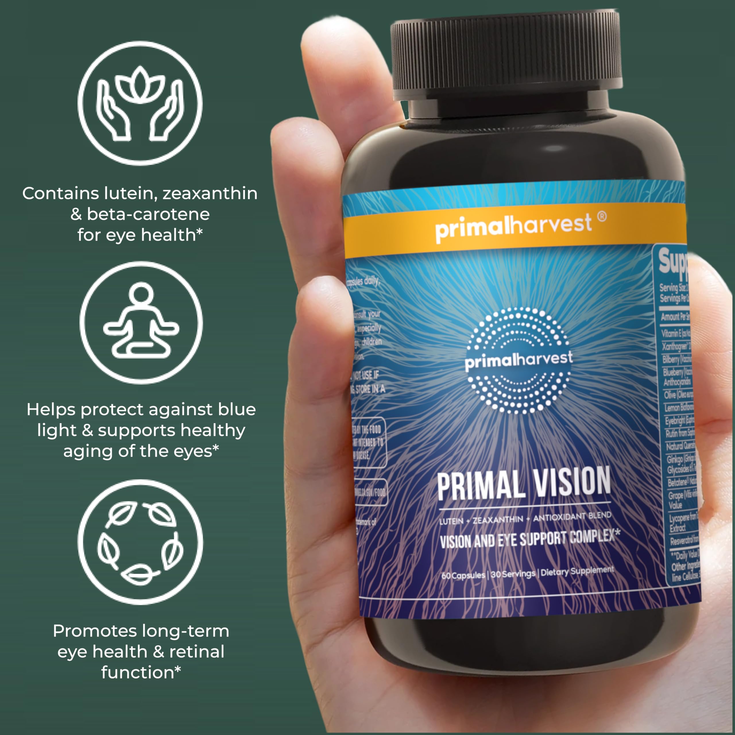 Primal Vision: eyebright, ginkgo y rutin para soporte ocular