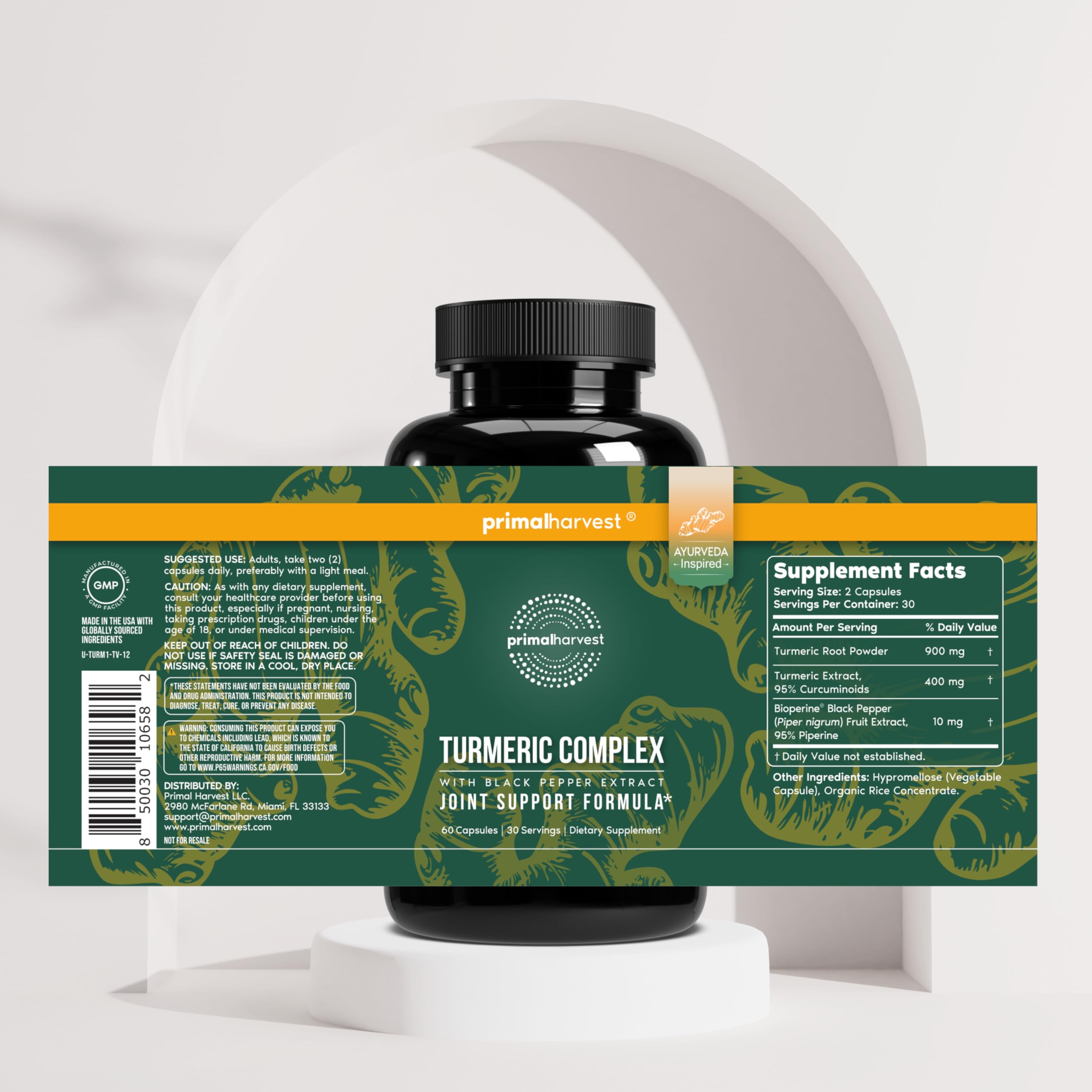Primal Harvest Turmeric Complex movilidad suave, apoyo para actividades cotidianas.
