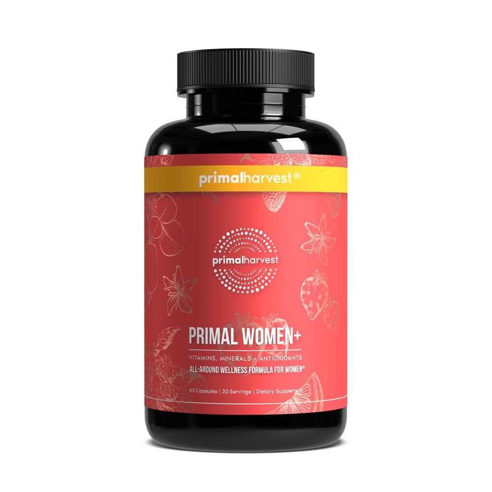 Primal Harvest Women+ botella de cápsulas para energía diaria