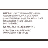 Primal Kitchen Primal Fuel chocolate coconut etiqueta visible en envase