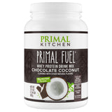Primal Kitchen Primal Fuel chocolate coconut polvo frontal; alto contenido de proteína