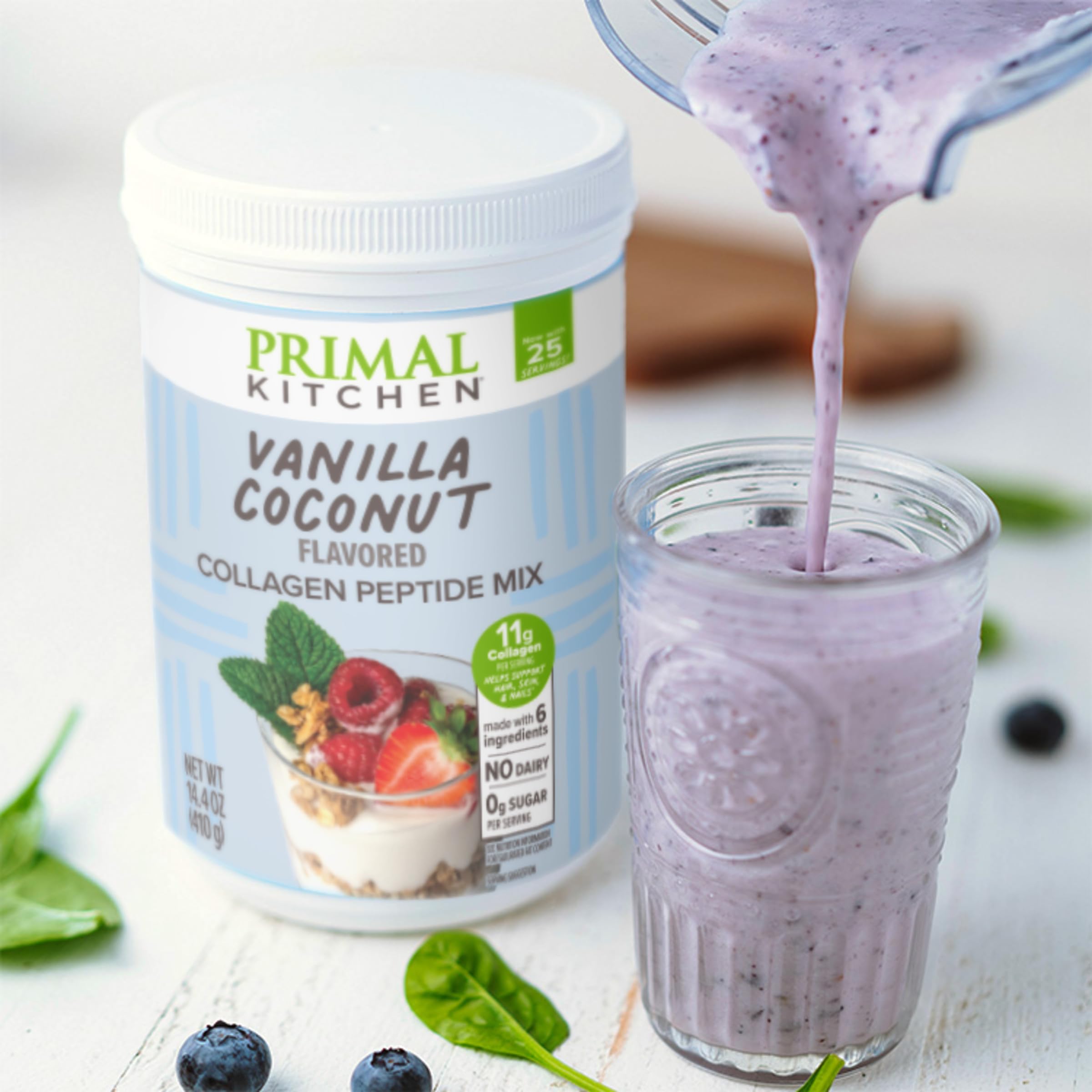 Primal Kitchen Vanilla Coconut Collagen usar en horneados para recetas con vainilla.