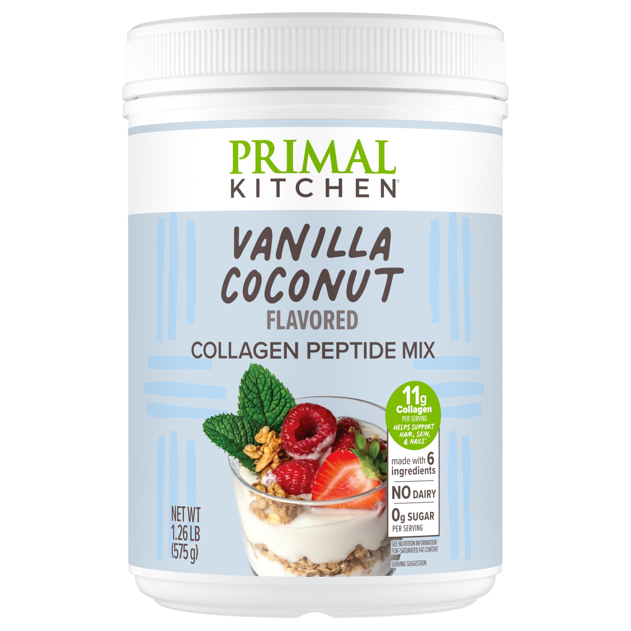 Primal Kitchen Vanilla Collagen Fuel en 20 oz, ideal para rutina diaria.