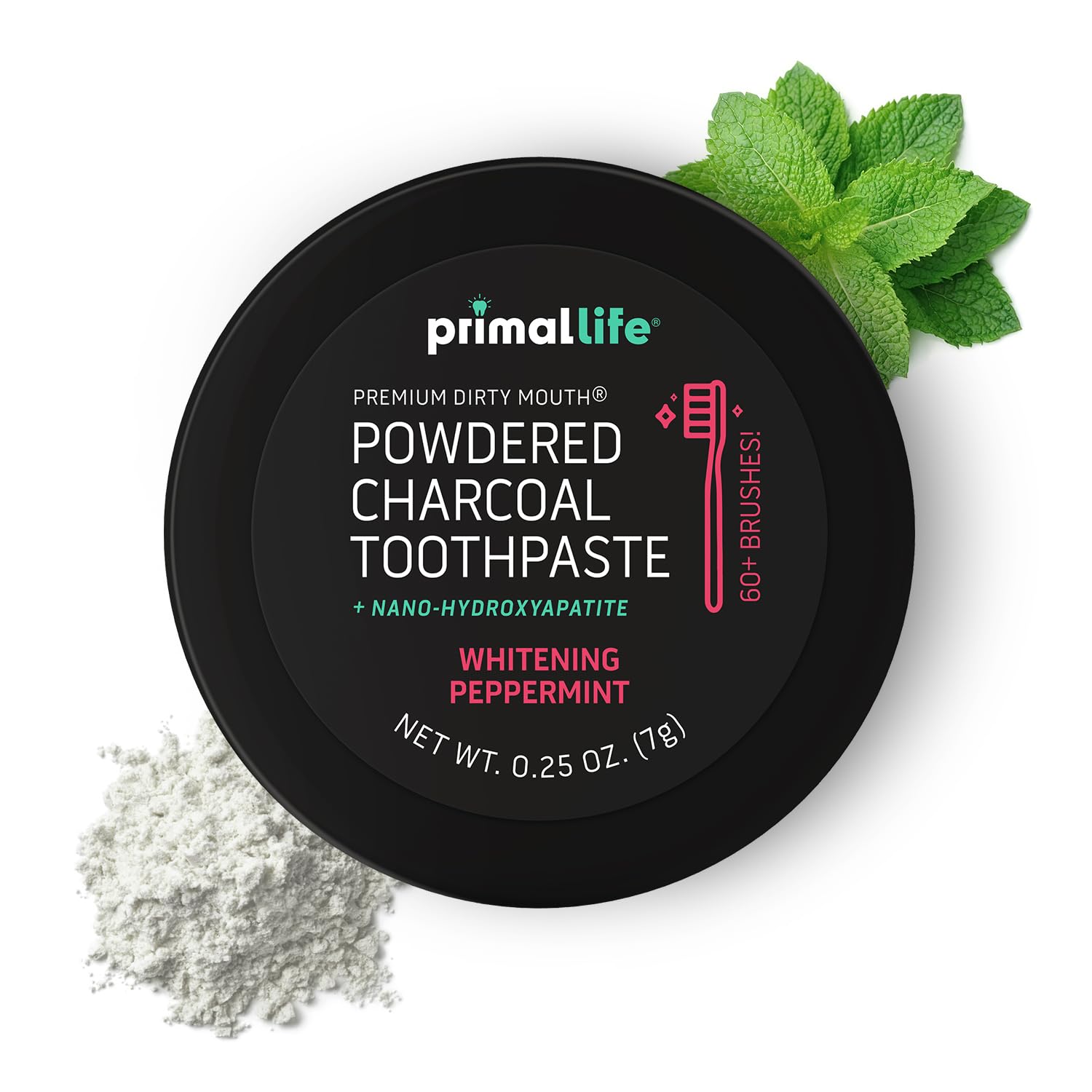 Primal Life Organics polvo Boca Sucia en envase compacto para uso diario