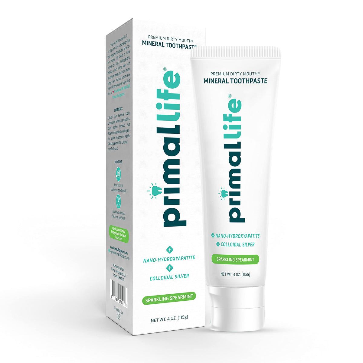 Primal Life Organics: pasta dental con nano-hidroxiapatita para brillo y remineralización suave.