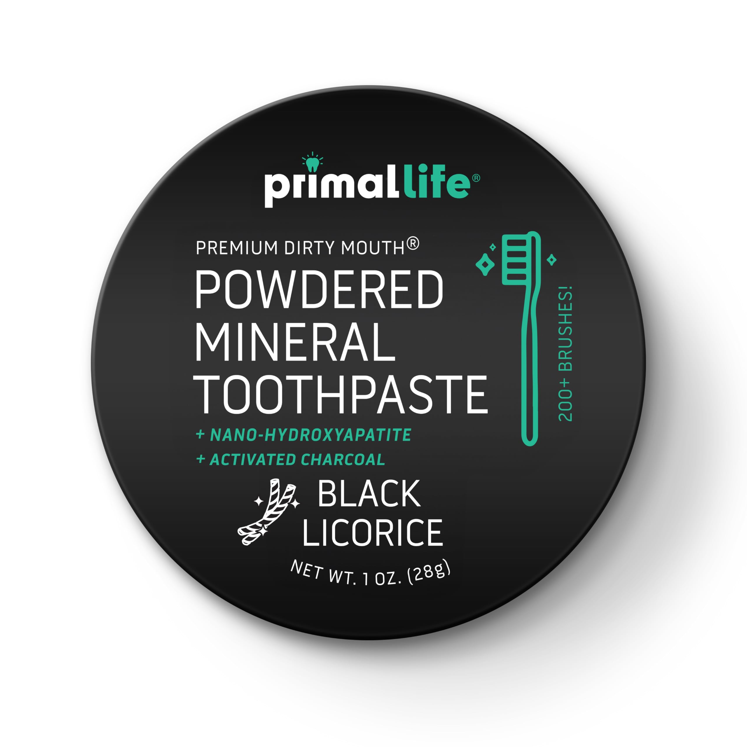Primal Life Organics Dirty Mouth polvo dental carbón activado para limpieza profunda y frescura