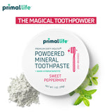 Primal Life Organics Dirty Mouth Toothpowder con arcillas Kaolín y Bentonita, textura mineral para dientes.