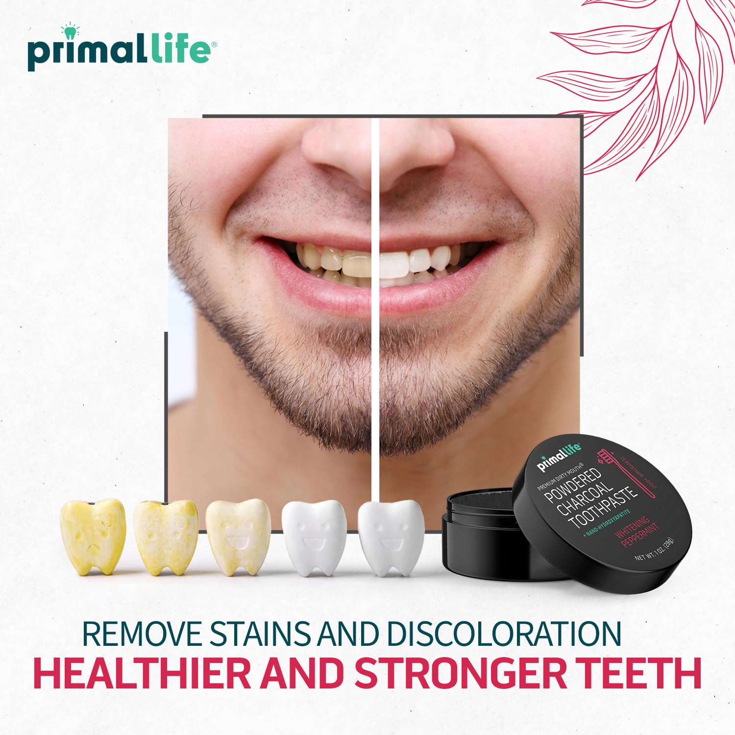 Primal Life Organics Dirty Mouth con bicarbonato y menta para sabor agradable.